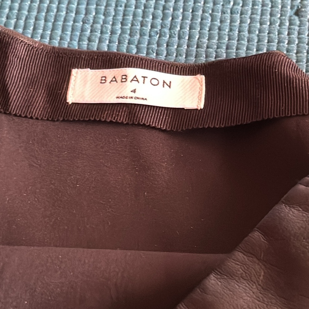 Aritzia Babaton Black Faux Leather Mini Skirt 4 - Picture 6 of 8